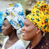 Head Wrapping Workshop at Global Mamas learning various head wrapping techniques