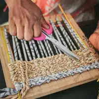 Global Mamas Weaving Workshop at the Global Mamas Fair Trade Zone