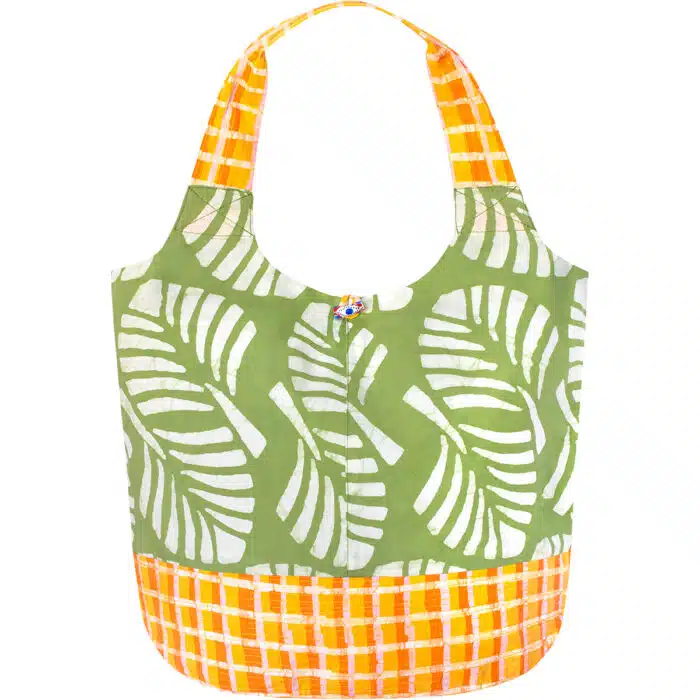 Bucket Bag: Deco Leaf - Olive-Organic