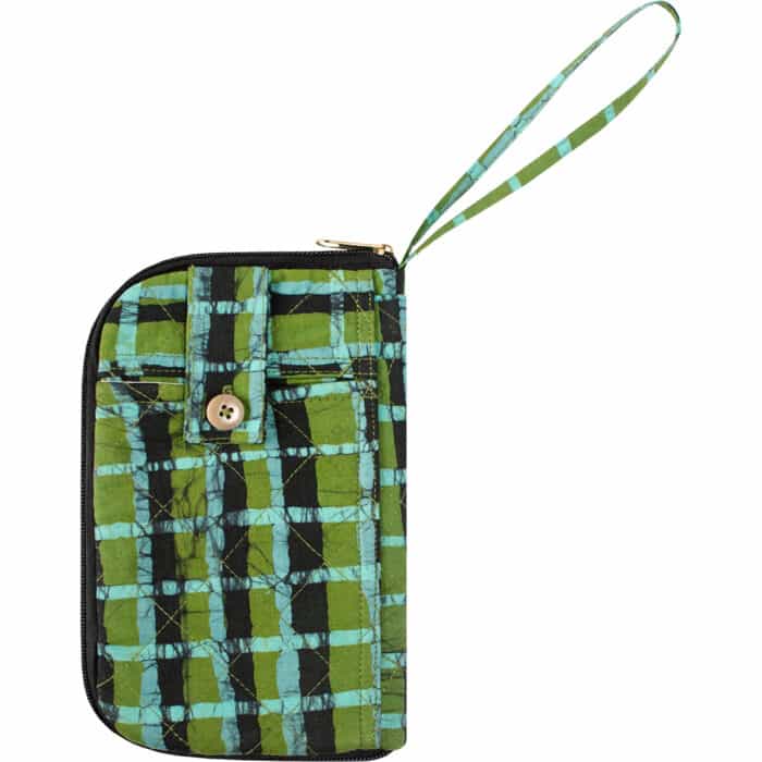 Travel Wallet: Plaid - Olive-Organic