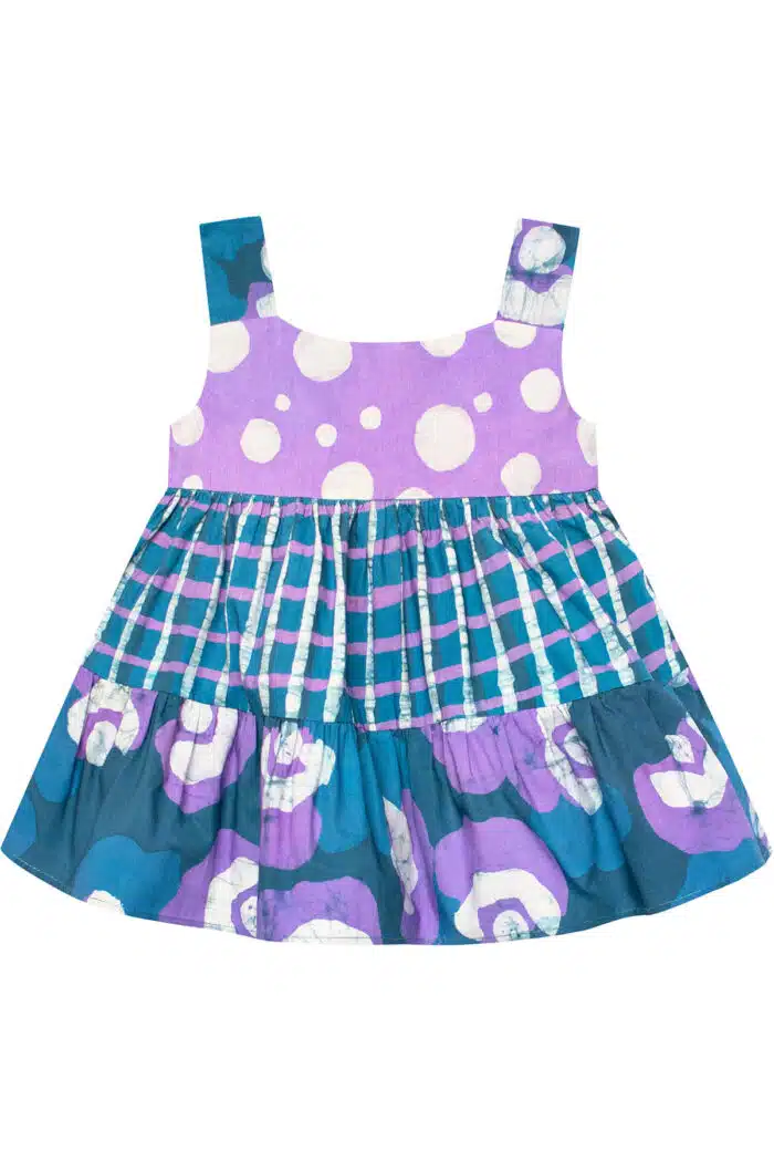 Carousel Dress: Poppies - Teal-Organic
