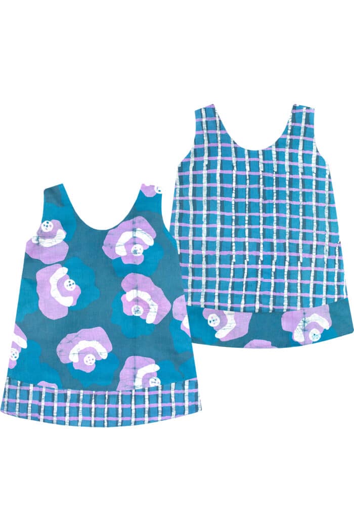 Reversible Dress: Poppies - Teal-Organic