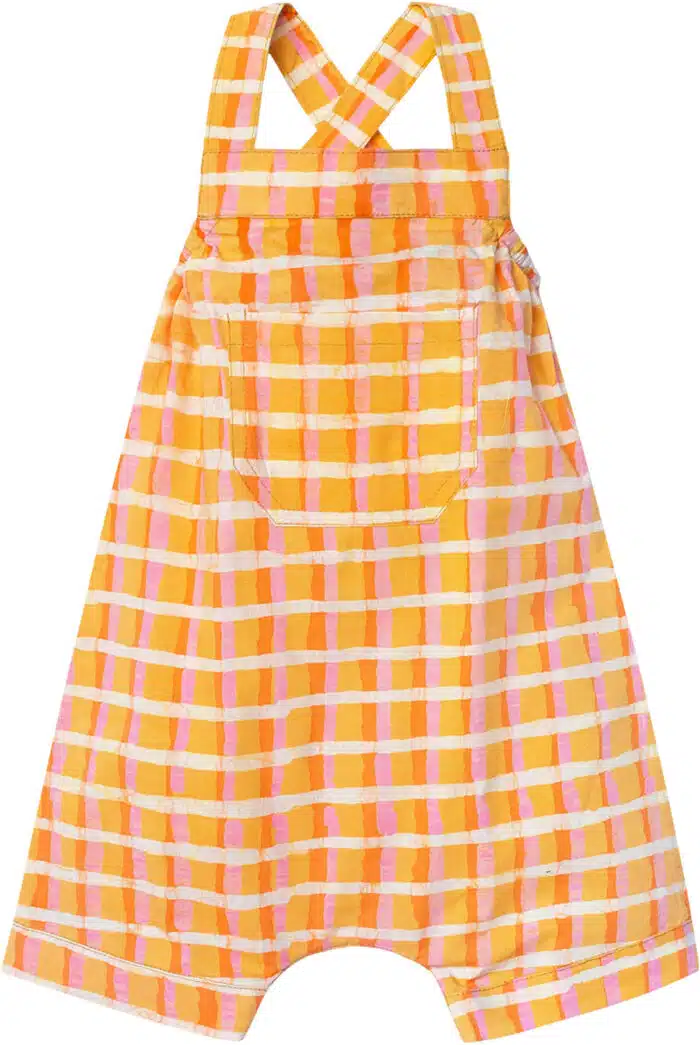 Romper: Plaid - Gold-Organic