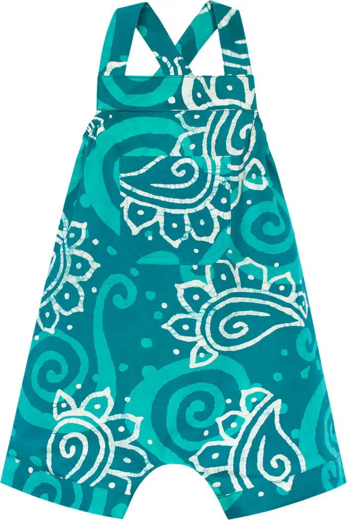 Romper: Paisley - Teal-Organic