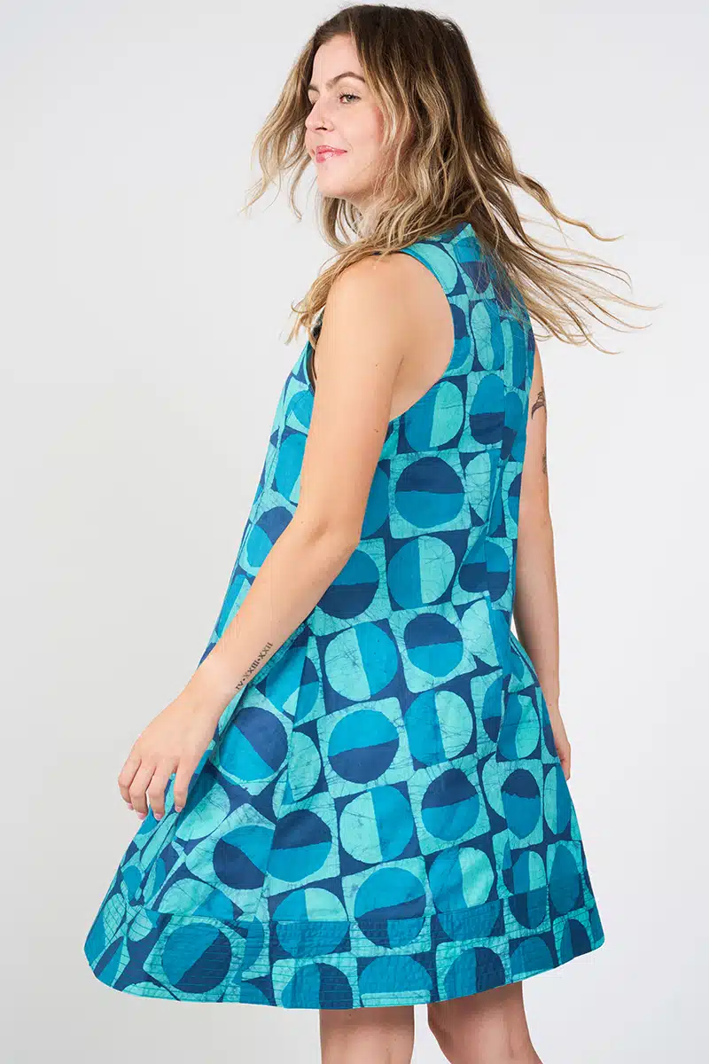Eli Dress: Mod Circles - Navy-Organic - Image 2