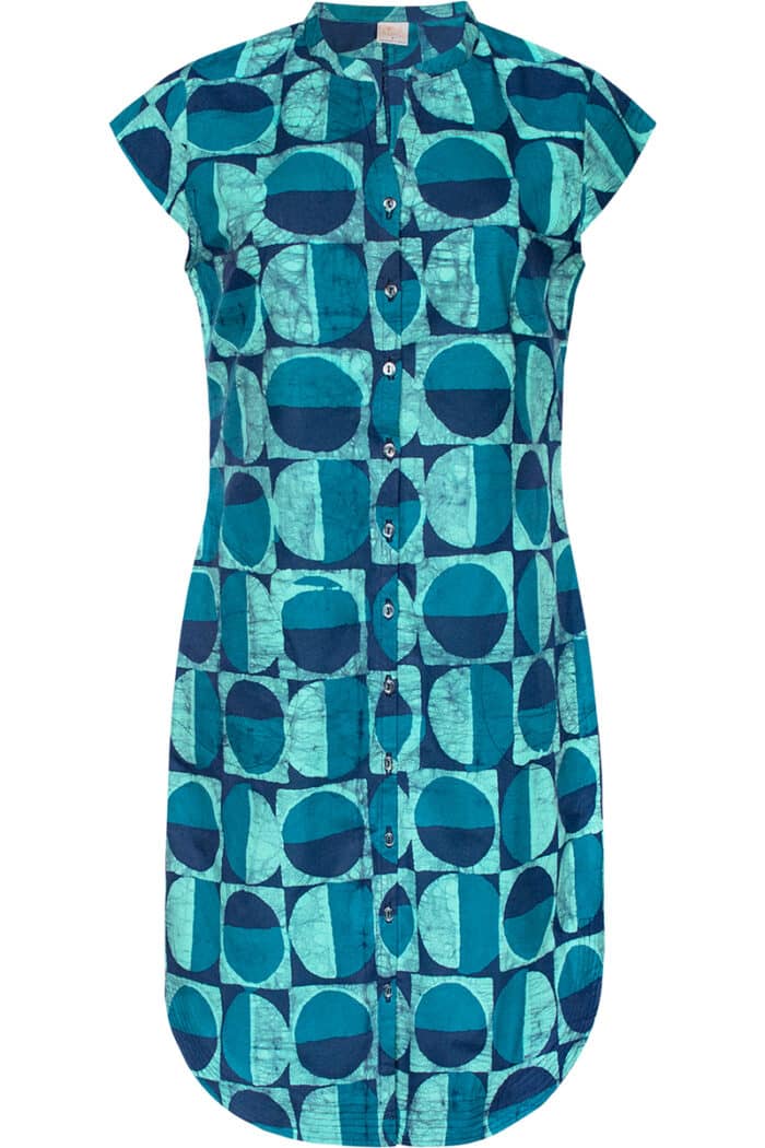 Harbor Dress: Mod Circles - Navy-Organic