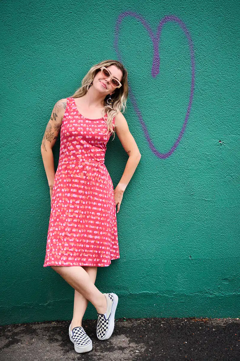 Knit Dress-Fit & Flare Adult: Code - Melon-Organic - Image 4
