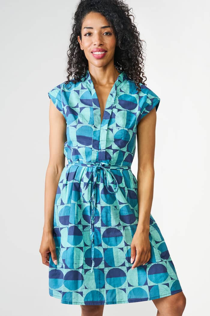 Retro Dress: Mod Circles - Navy-Organic