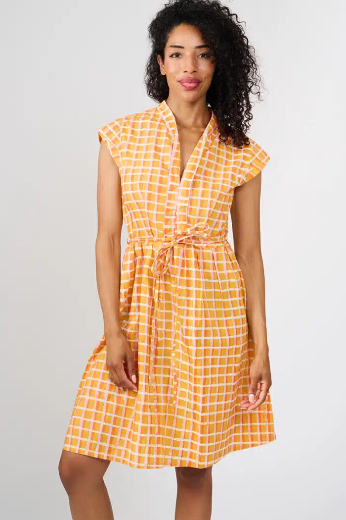 Retro Dress: Plaid - Gold-Organic