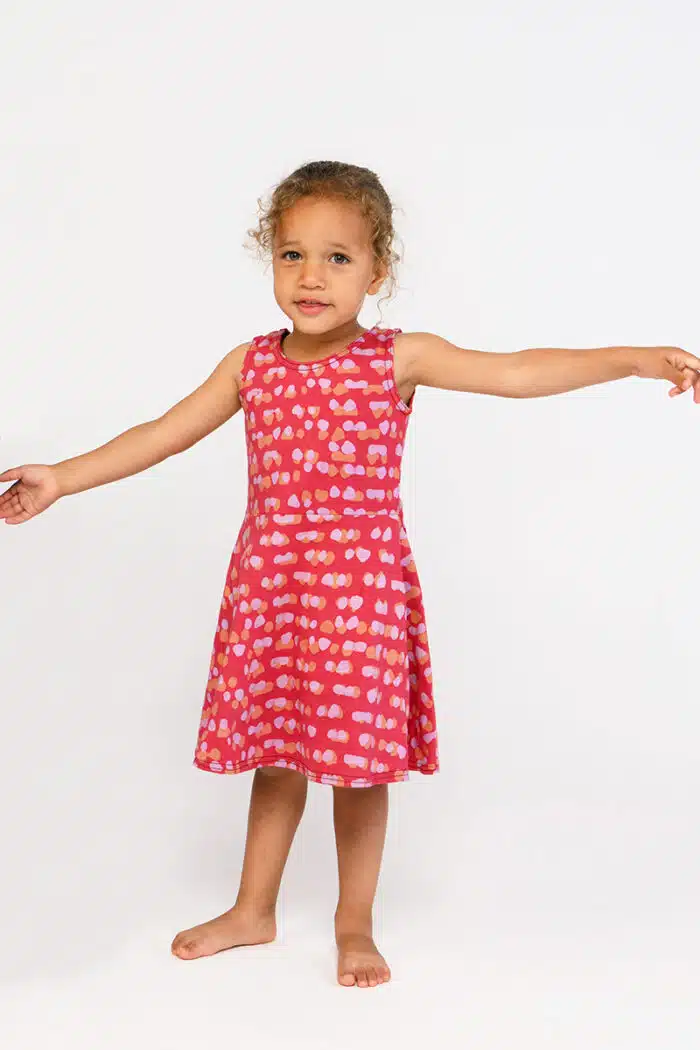Knit Dress-Fit & Flare Kids: Code - Melon-Organic