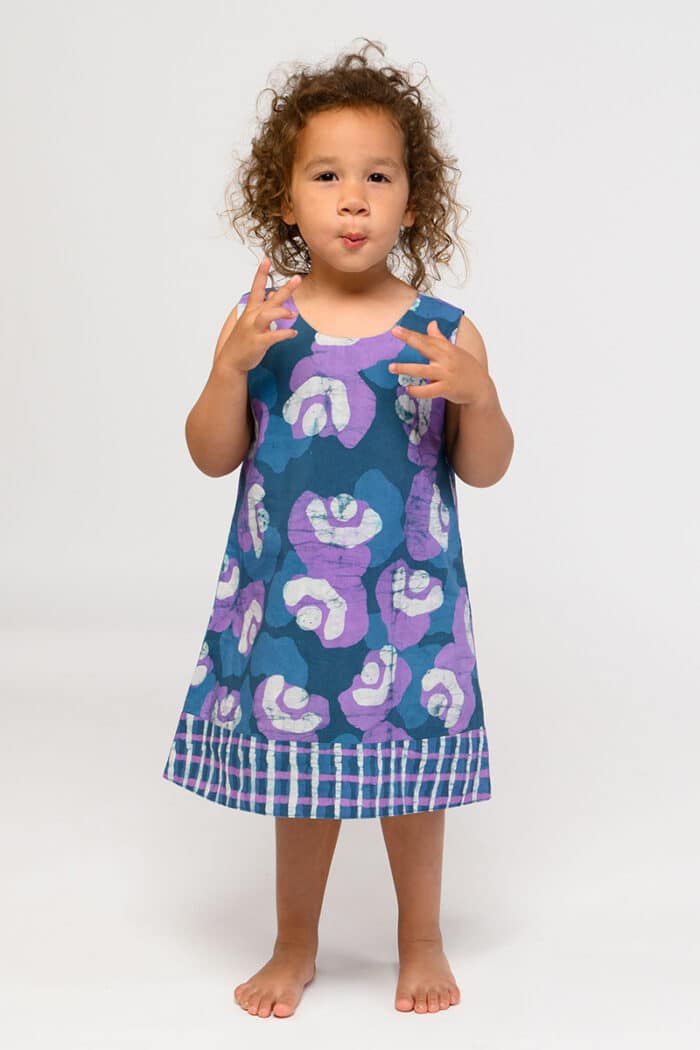 Reversible Dress: Poppies - Teal-Organic