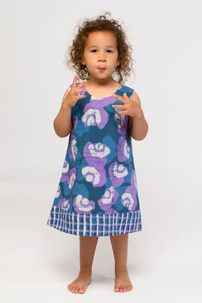 Reversible Dress: Poppies - Teal-Organic