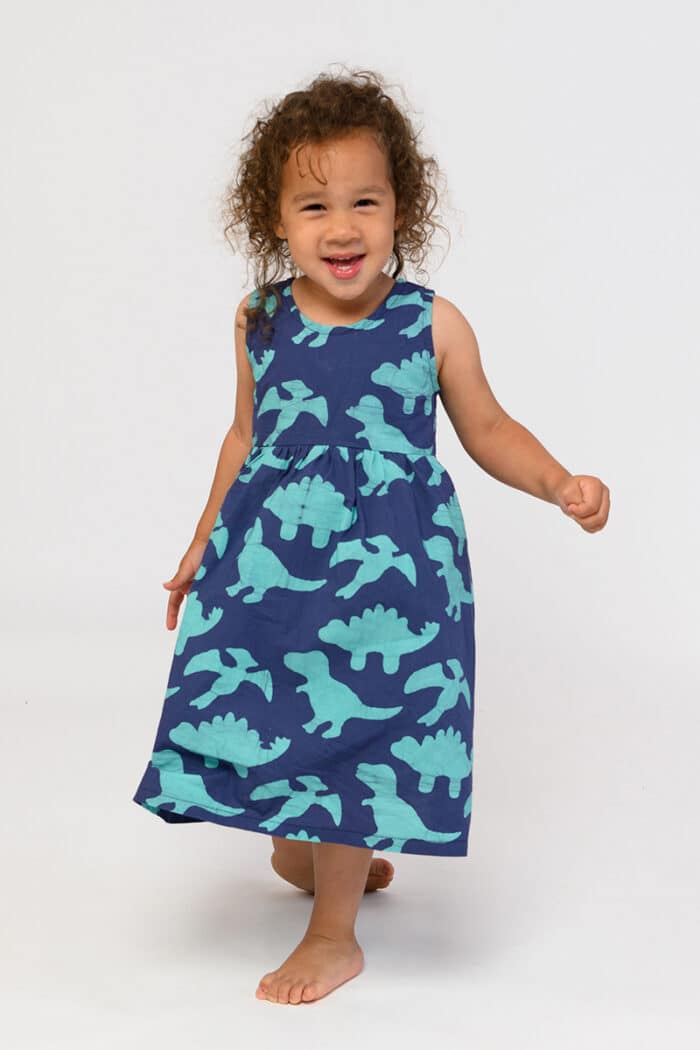 Sundress: Dinos - Navy-Organic