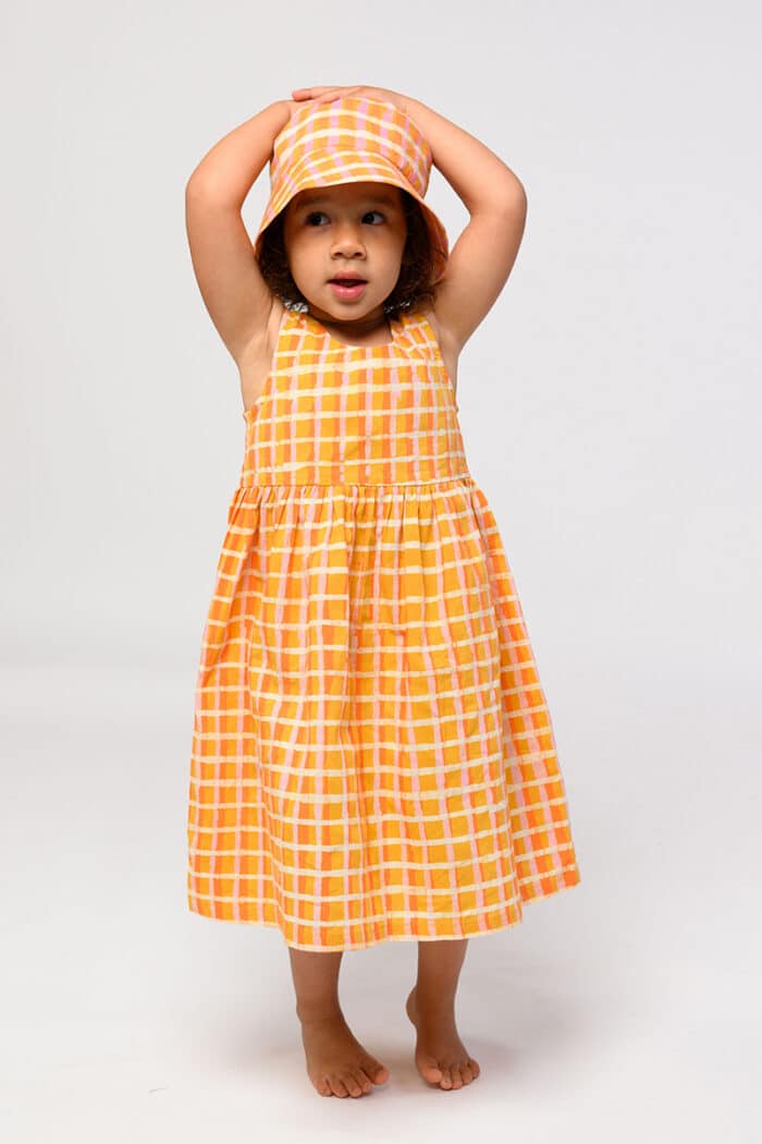 Sundress: Plaid - Gold-Organic