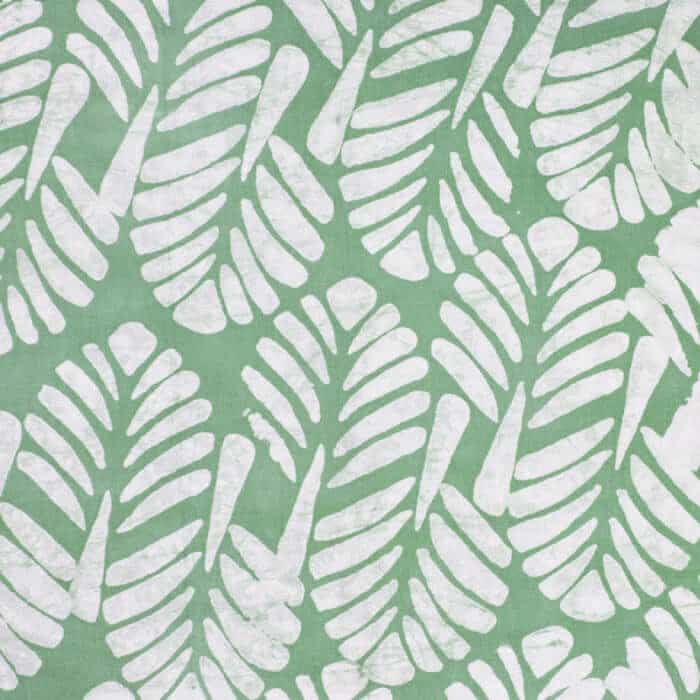 Batik Fabric: Deco Leaf - Olive-Organic