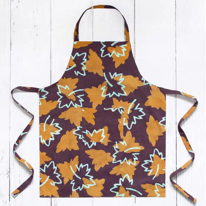 Apron Reversible: Leaves - Plum-Organic
