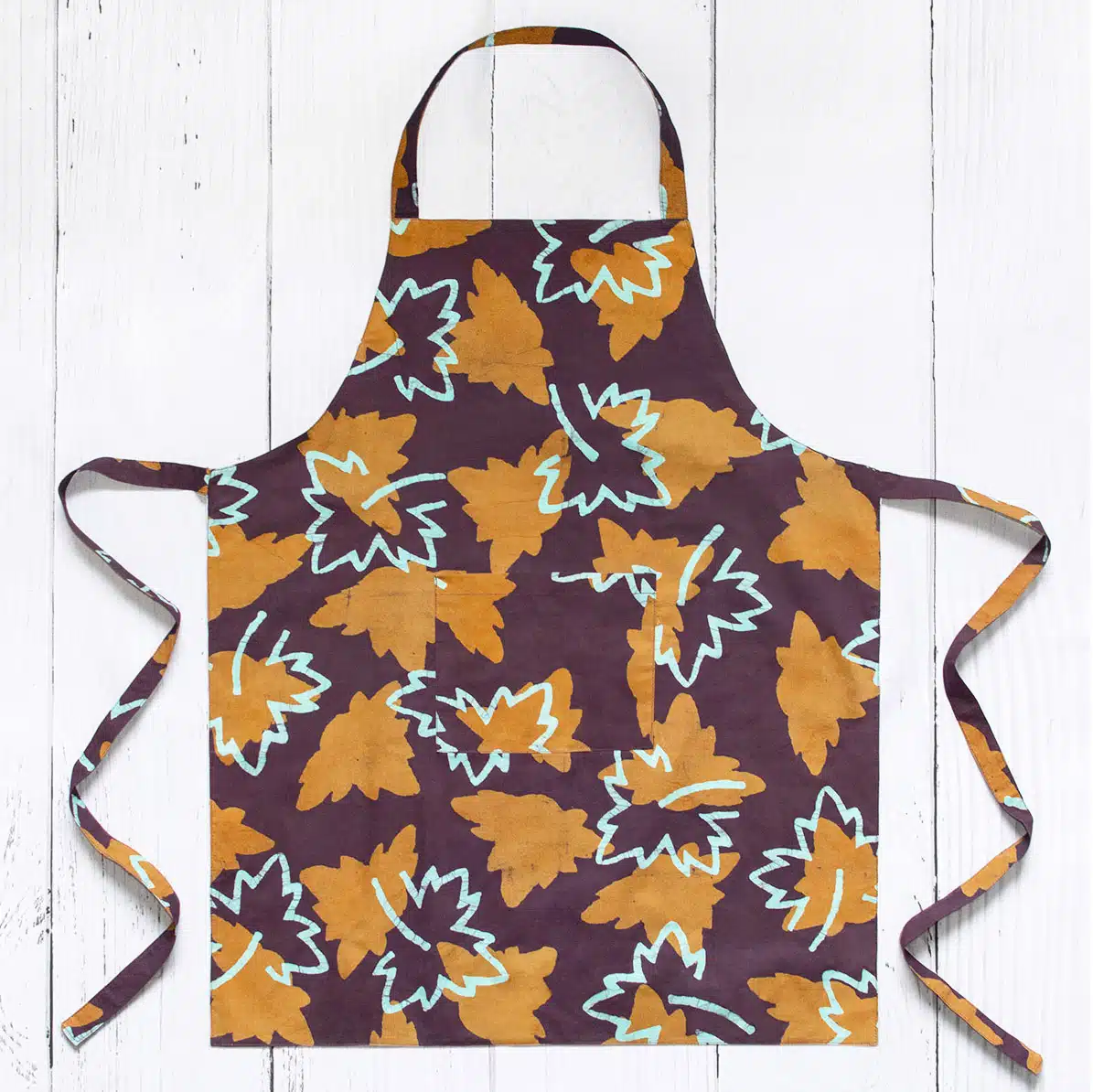 Apron Reversible: Leaves - Plum-Organic