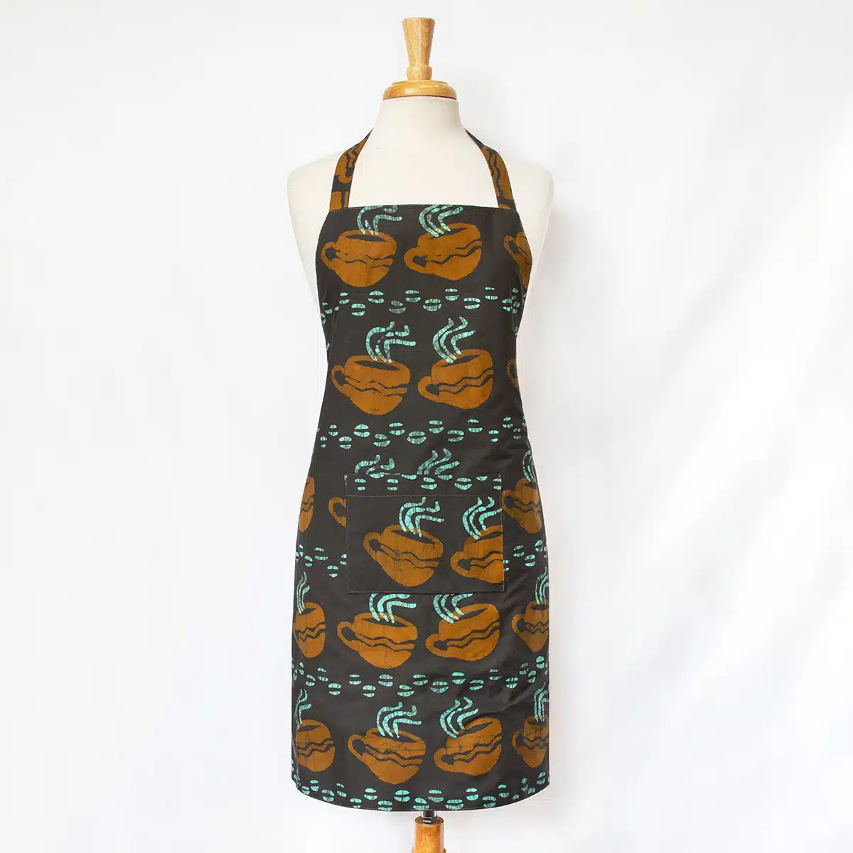 Apron Reversible: Coffee Cups - Brown-Organic - Image 3