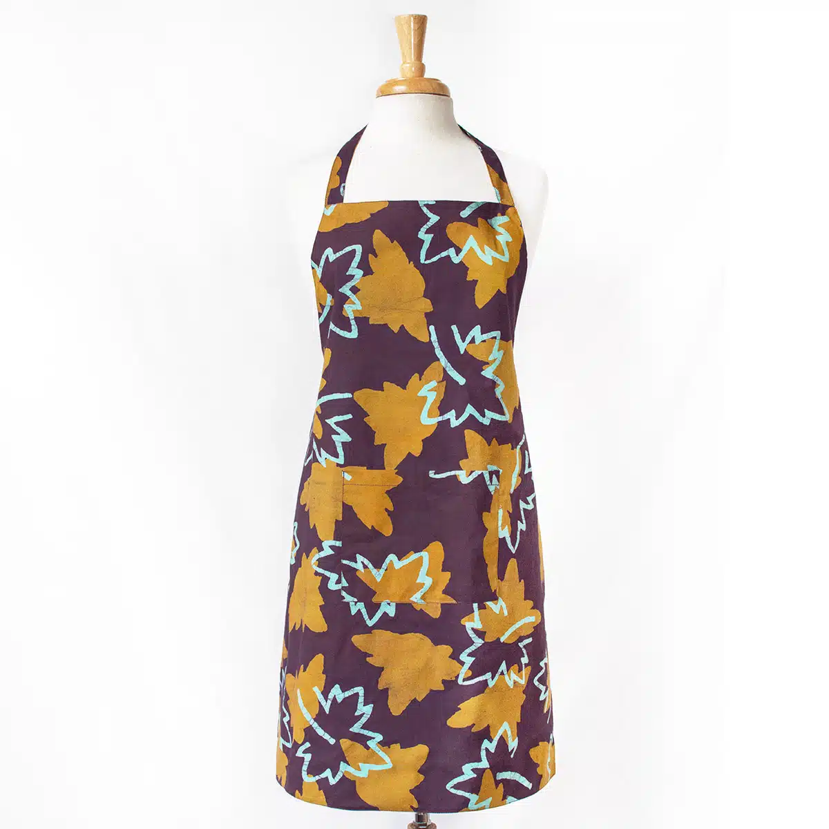 Apron Reversible: Leaves - Plum-Organic - Image 2