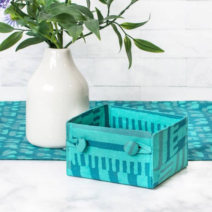 Button Basket Mini: Kenten - Teal-Organic