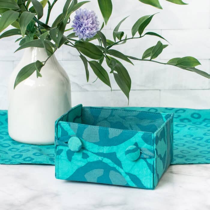 Button Basket Mini: Terrace - Teal-Organic