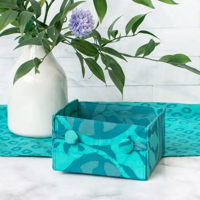 Button Basket Mini: Terrace - Teal-Organic