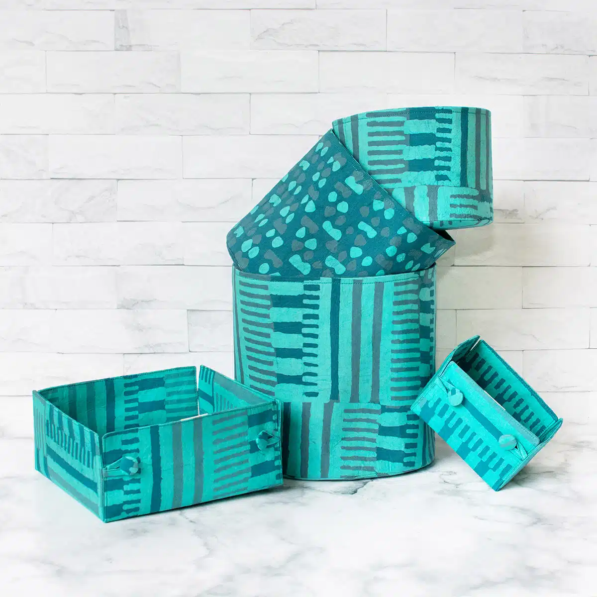 Stackable Bins: Kenten - Teal-Organic - Image 3