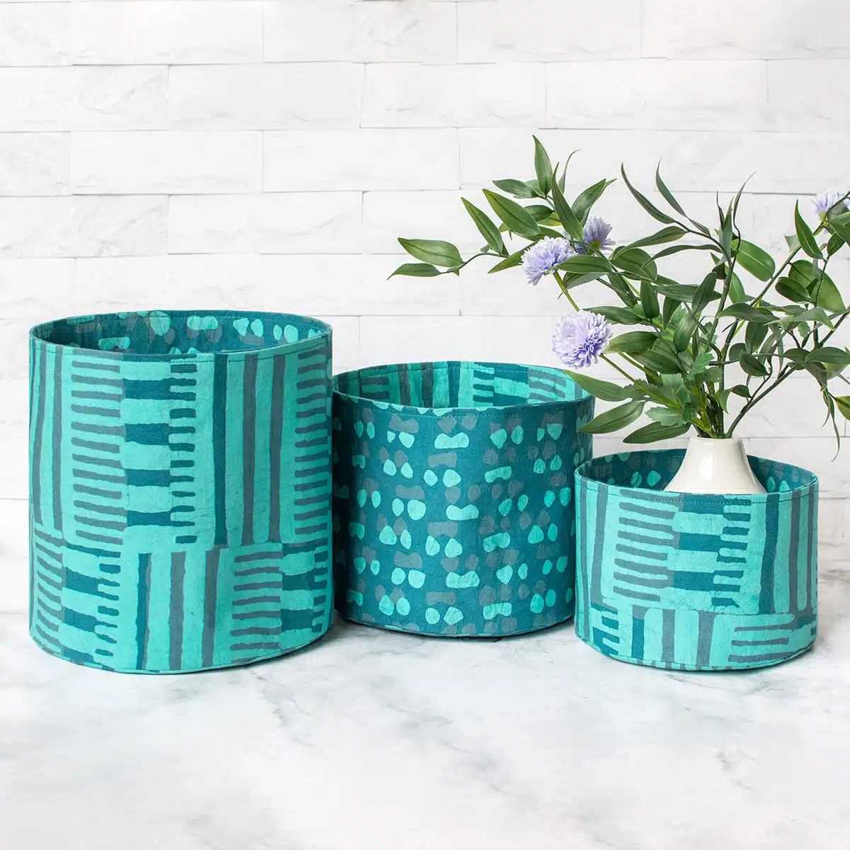 Stackable Bins: Kenten - Teal-Organic - Image 2