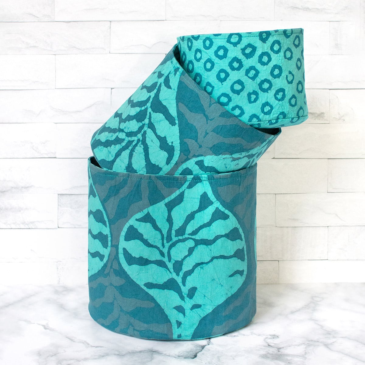 Stackable Bins: Terrace - Teal-Organic - Image 2