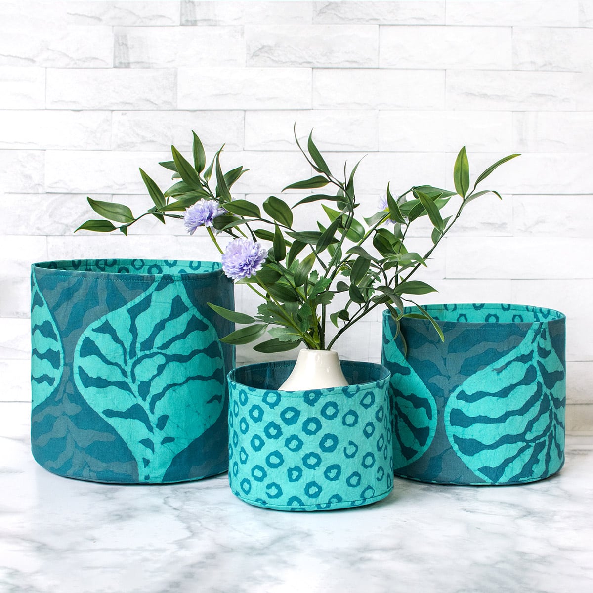 Stackable Bins: Terrace - Teal-Organic