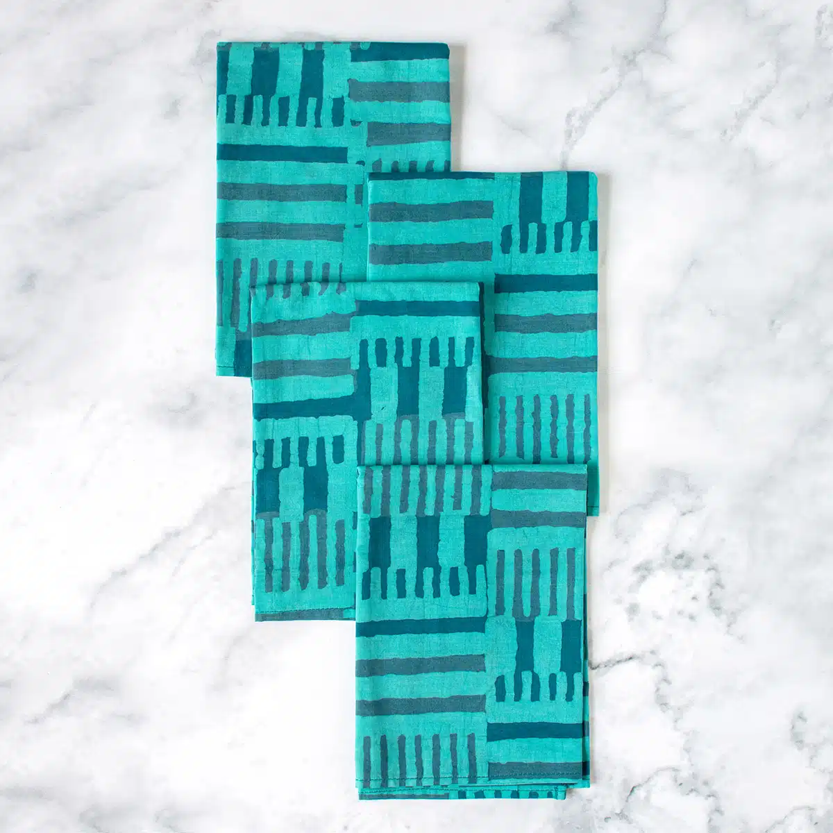Napkin: Kenten - Teal-Organic - Image 2