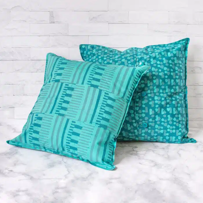 Pillow Covers-Set of 2: Kenten - Teal-Organic