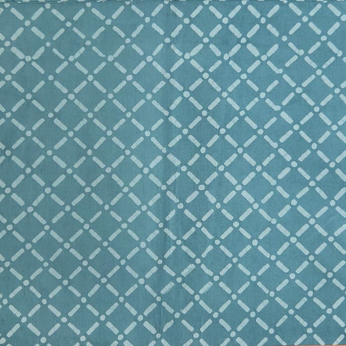 Batik Fabric: Lattice - Teal-Organic