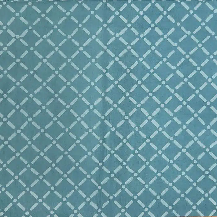 Batik Fabric: Lattice - Teal-Organic