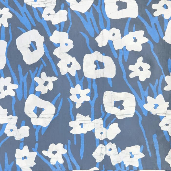 Batik Fabric: Painted Floral - Charcoal-Organic