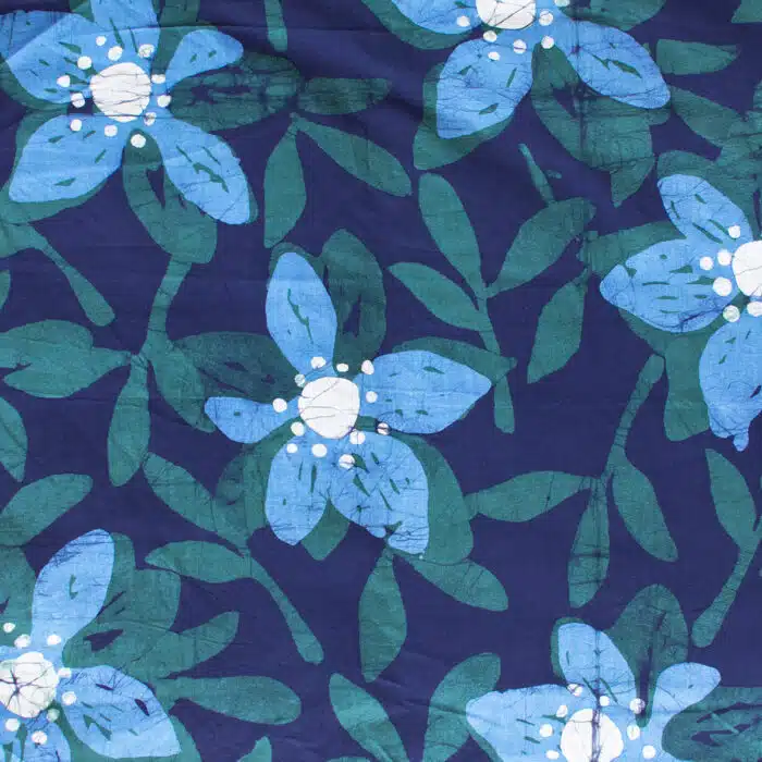 Batik Fabric: Blossom - Spruce-Organic