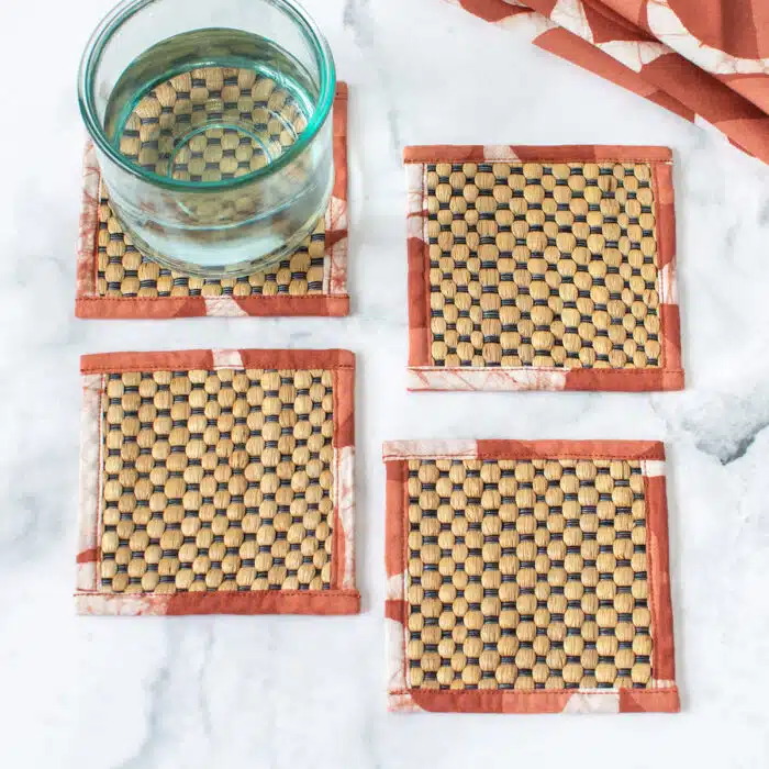 Coasters-Water Hyacinth: Rust-Organic