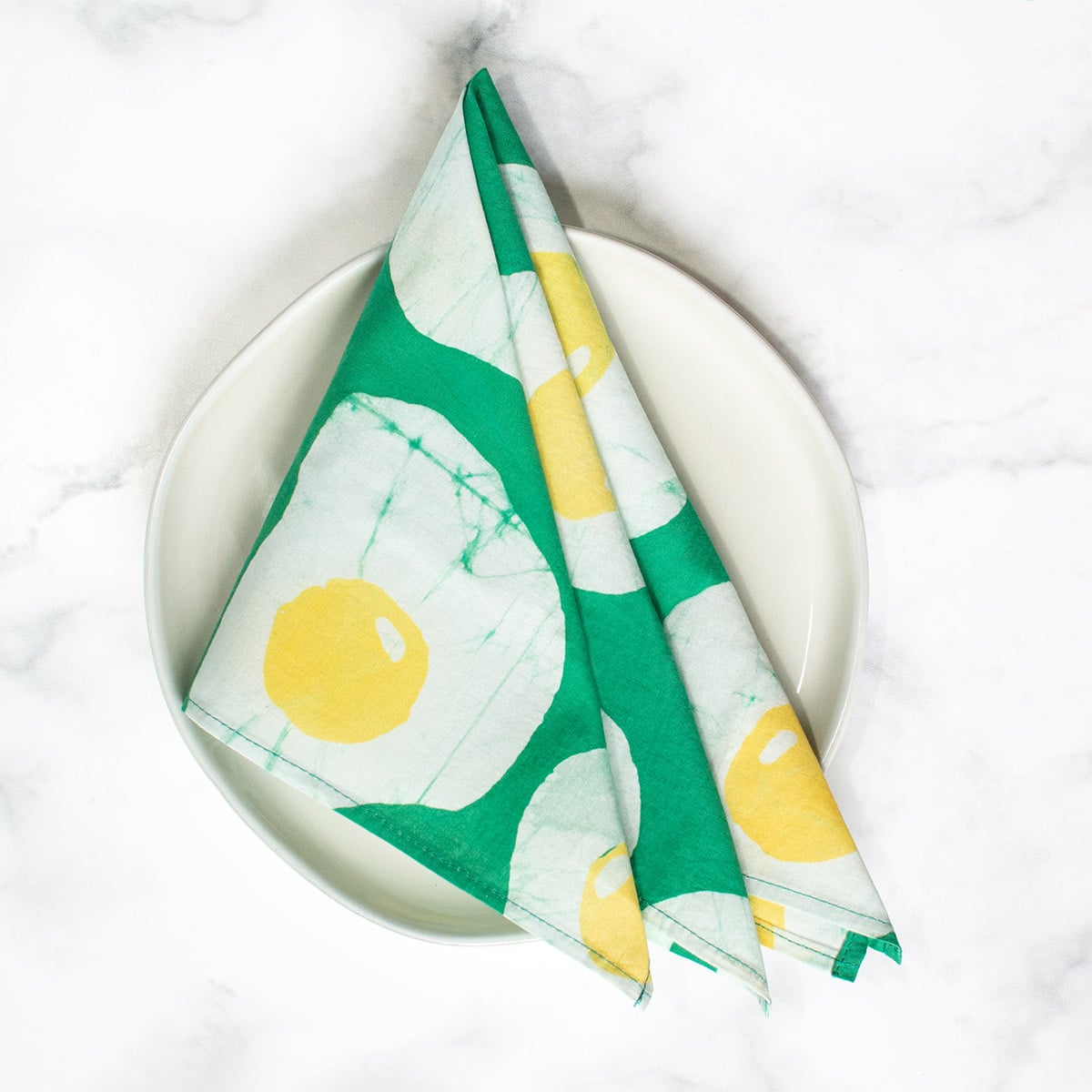 Napkin: Eggs - Green-Organic
