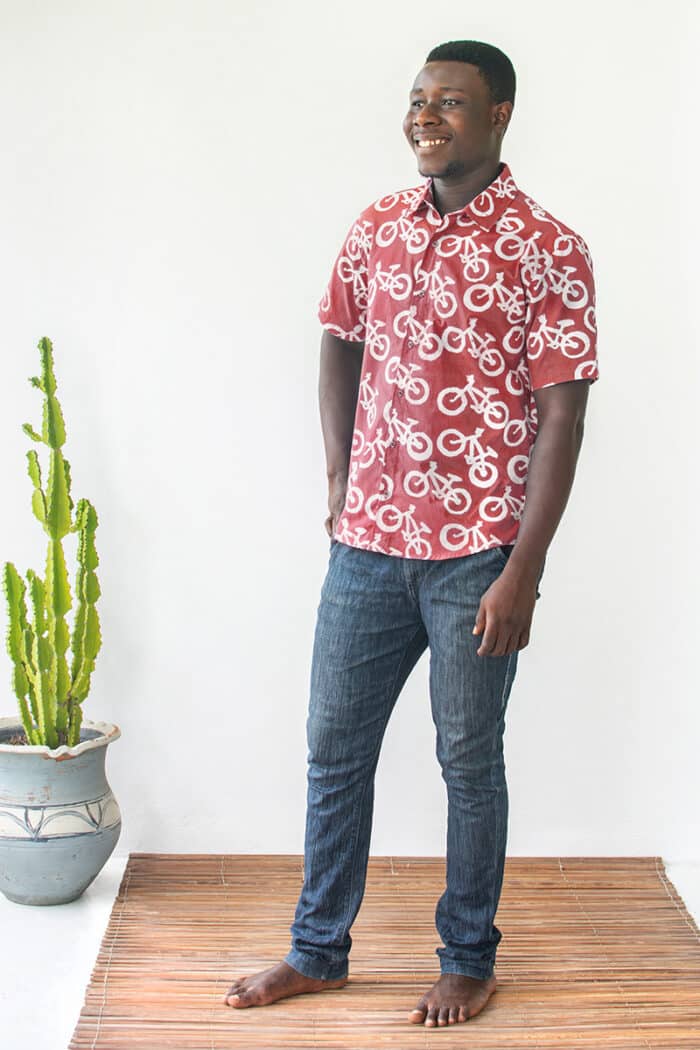 Slim Fit Shirt: Bikes - Brick-Organic