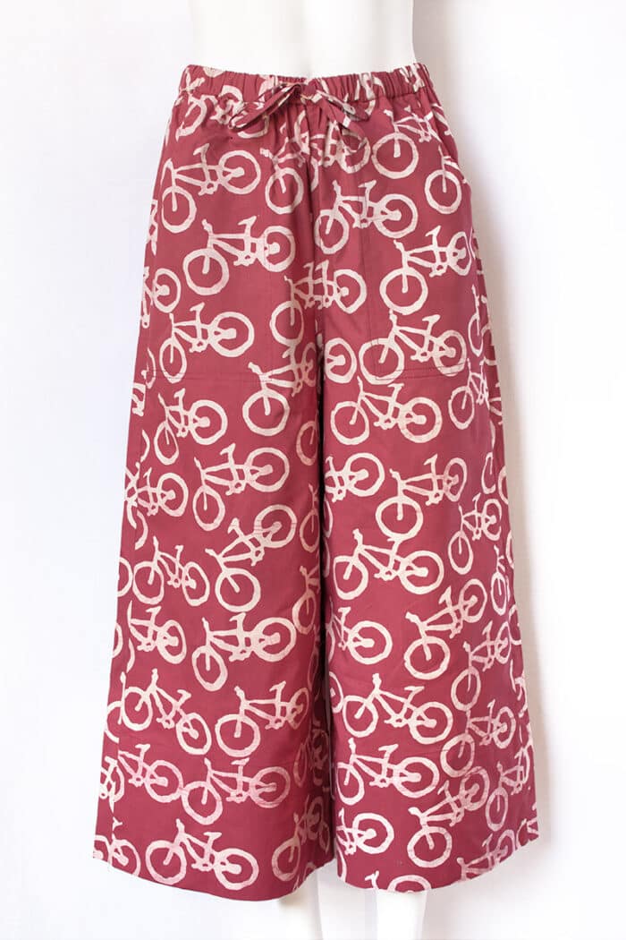 Trousers-Crop: Bikes - Brick-Organic